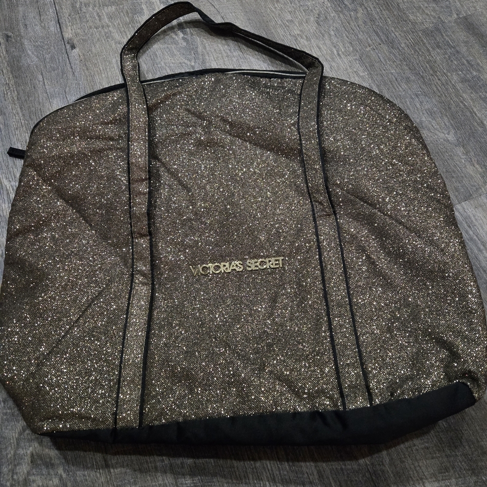 Victoria's Secret Glittery Gold Travel Tote